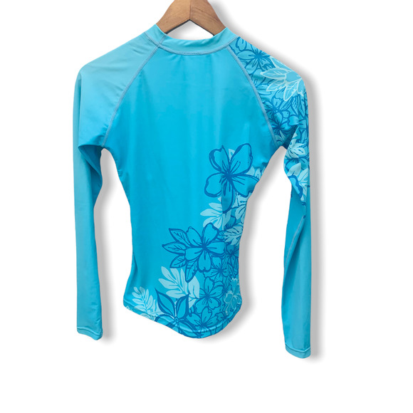 Dakine Rashguard Top Blue Flora Size Small - Picture 2 of 8